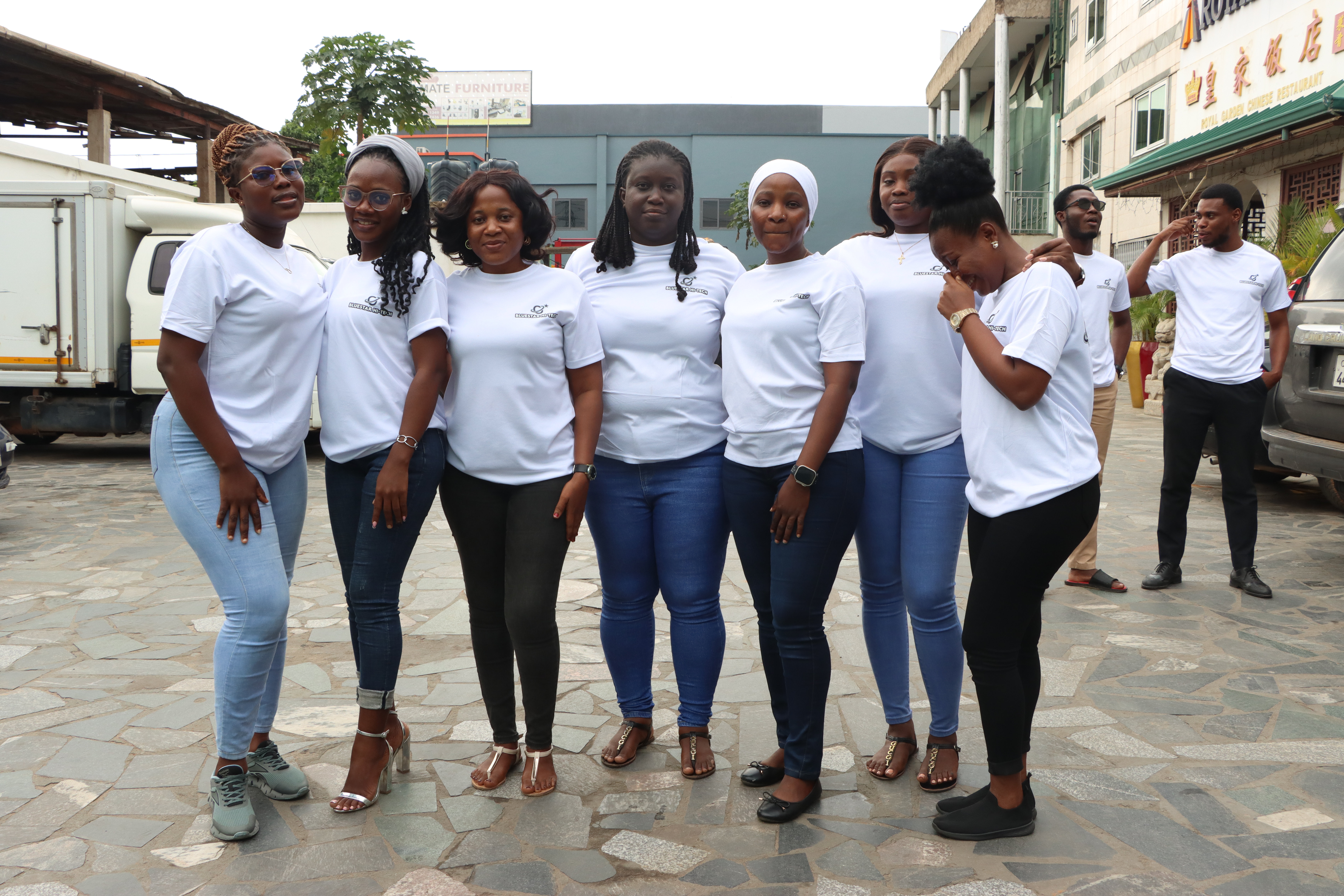 Celebrating female staff at Blue Star Lotto Ghana